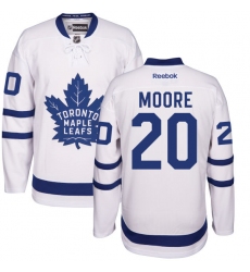 Men's Reebok Toronto Maple Leafs #20 Dominic Moore Authentic White Away NHL Jersey