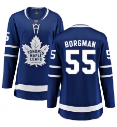 Women's Toronto Maple Leafs #55 Andreas Borgman Fanatics Branded Royal Blue Home Breakaway NHL Jersey