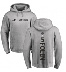 NHL Adidas Los Angeles Kings #5 Christian Folin Ash Backer Pullover Hoodie