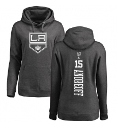 NHL Women's Adidas Los Angeles Kings #15 Andy Andreoff Charcoal One Color Backer Pullover Hoodie