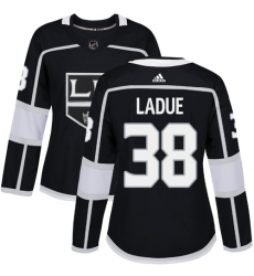 Women's Adidas Los Angeles Kings #38 Paul LaDue Authentic Black Home NHL Jersey