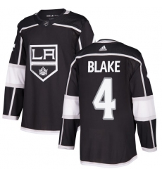 Youth Adidas Los Angeles Kings #4 Rob Blake Authentic Black Home NHL Jersey