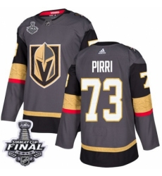 Men's Adidas Vegas Golden Knights #73 Brandon Pirri Premier Gray Home 2018 Stanley Cup Final NHL Jersey