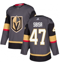 Men's Adidas Vegas Golden Knights #47 Luca Sbisa Premier Gray Home NHL Jersey