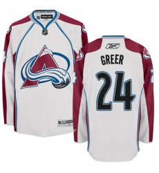 Youth Reebok Colorado Avalanche #24 A.J. Greer Authentic White Away NHL Jersey