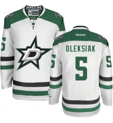 Women's Reebok Dallas Stars #5 Jamie Oleksiak Authentic White Away NHL Jersey