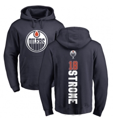 NHL Adidas Edmonton Oilers #18 Ryan Strome Navy Blue Backer Pullover Hoodie