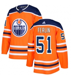 Men's Adidas Edmonton Oilers #51 Brian Ferlin Authentic Orange Home NHL Jersey
