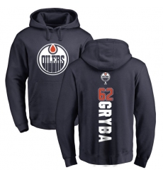 NHL Adidas Edmonton Oilers #62 Eric Gryba Navy Blue Backer Pullover Hoodie