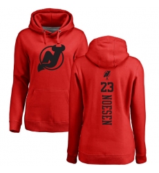 NHL Women's Adidas New Jersey Devils #23 Stefan Noesen Red One Color Backer Pullover Hoodie