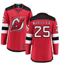 Women's New Jersey Devils #25 Mirco Mueller Fanatics Branded Red Home Breakaway NHL Jersey