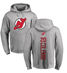 NHL Adidas New Jersey Devils #20 Blake Coleman Ash Backer Pullover Hoodie