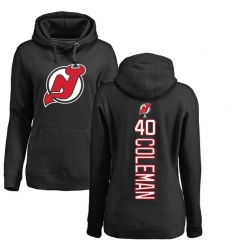 NHL Women's Adidas New Jersey Devils #40 Blake Coleman Black Backer Pullover Hoodie