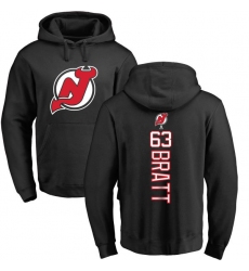 NHL Adidas New Jersey Devils #63 Jesper Bratt Black Backer Pullover Hoodie