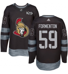 Men's Adidas Ottawa Senators #59 Alex Formenton Authentic Black 1917-2017 100th Anniversary NHL Jersey