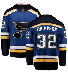 Men's St. Louis Blues #32 Tage Thompson Fanatics Branded Royal Blue Home Breakaway NHL Jersey