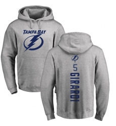 NHL Adidas Tampa Bay Lightning #5 Dan Girardi Ash Backer Pullover Hoodie
