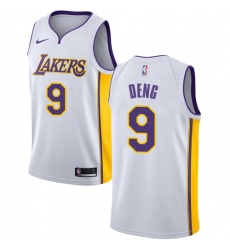 Men's Nike Los Angeles Lakers #9 Luol Deng Swingman White NBA Jersey - Association Edition