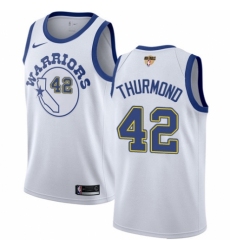 Women's Nike Golden State Warriors #42 Nate Thurmond Swingman White Hardwood Classics 2018 NBA Finals Bound NBA Jersey