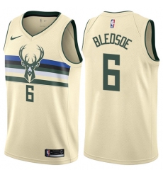 Men's Nike Milwaukee Bucks #6 Eric Bledsoe Swingman Cream NBA Jersey - City Edition