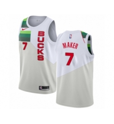 Men's Nike Milwaukee Bucks #7 Thon Maker White Swingman Jersey - Earned Edition