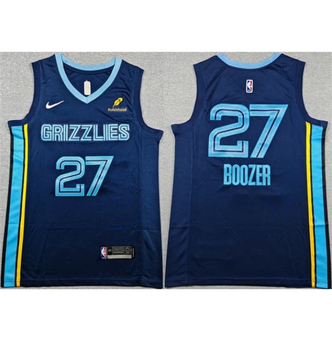 Men's Memphis Grizzlies #27 Cameron Boozer Navy 2026 Draft Icon Edition Stitched Jersey