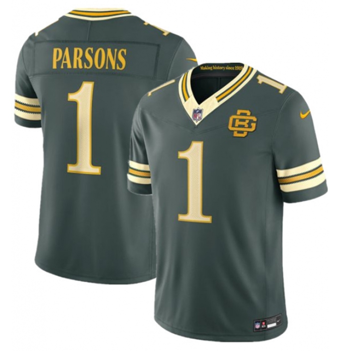 Men's Green Bay Packers #1 Micah Parsons Dark Green 2026 F.U.S.E. Rivalries Collection Limited Football Stitched Jersey