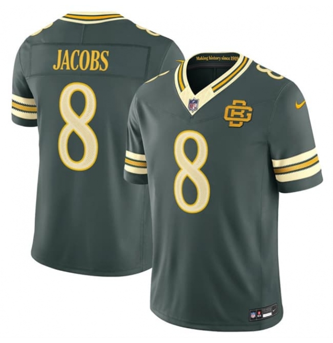 Men's Green Bay Packers #8 Josh Jacobs Dark Green 2026 F.U.S.E. Rivalries Collection Limited Football Stitched Jersey