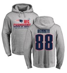 Nike New England Patriots #88 Martellus Bennett Heather Gray 2017 AFC Champions Pullover Hoodie