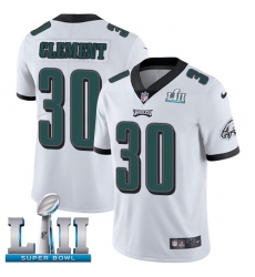 Men's Nike Philadelphia Eagles #30 Corey Clement White Vapor Untouchable Limited Player Super Bowl LII NFL Jersey