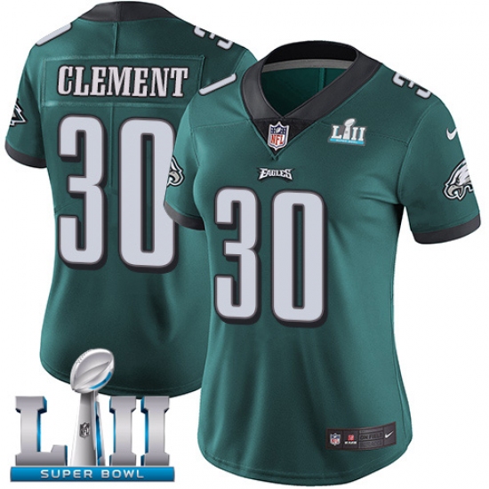 Women's Nike Philadelphia Eagles #30 Corey Clement Midnight Green Team Color Vapor Untouchable Limited Player Super Bowl LII NFL Jersey