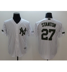 Men's New York Yankees #27 Giancarlo Stanton White Commemorative Edition Jersey