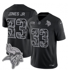 Men's Minnesota Vikings #33 Aaron Jones Sr. Black 2026 F.U.S.E. Salute to Service Limited Football Stitched Jersey