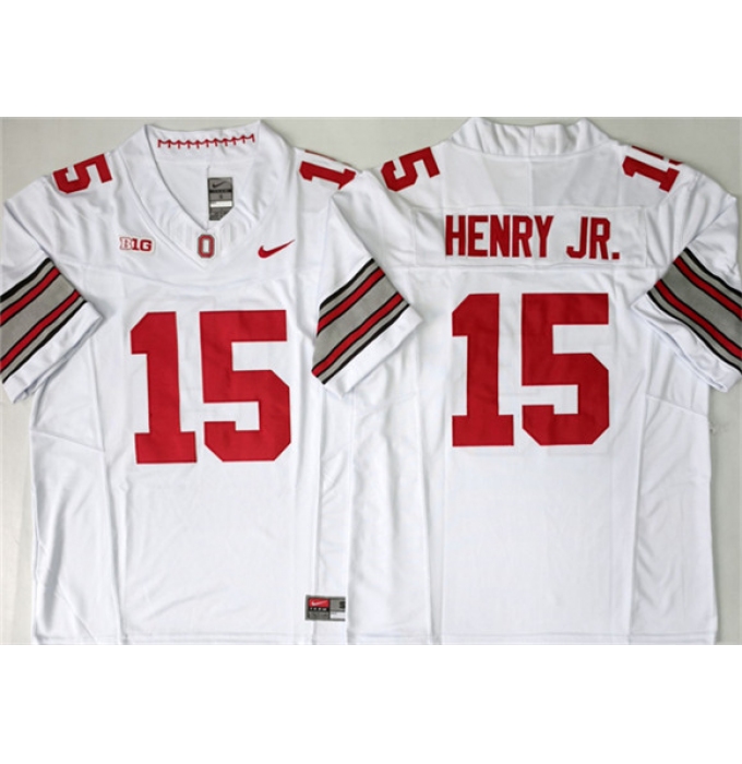 Men's Ohio State Buckeyes #15 Chris Henry Jr White 2026 F.U.S.E. Limited Stitched Jersey