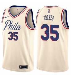 Youth Nike Philadelphia 76ers #35 Trevor Booker Swingman Cream NBA Jersey - City Edition