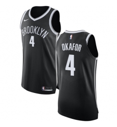 Women's Nike Brooklyn Nets #4 Jahlil Okafor Authentic Black Road NBA Jersey - Icon Edition