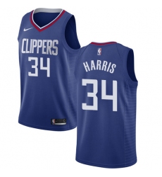 Men's Nike Los Angeles Clippers #34 Tobias Harris Swingman Blue Road NBA Jersey - Icon Edition