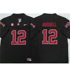 Men's Alabama Crimson Tide #12 Keelon Russell Black 2026 F.U.S.E Stitched Football Jersey