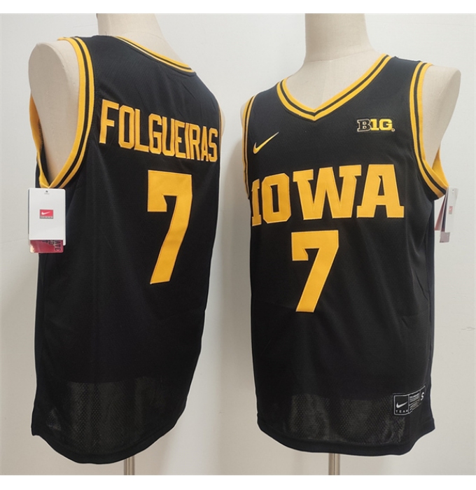 Men's Iowa Hawkeyes #7 Alvaro Folgueiras Black Stitched Jersey