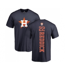 MLB Nike Houston Astros #22 Josh Reddick Navy Blue Backer T-Shirt
