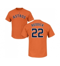 MLB Nike Houston Astros #22 Josh Reddick Orange Name & Number T-Shirt