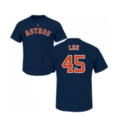 MLB Nike Houston Astros #45 Carlos Lee Navy Blue Name & Number T-Shirt