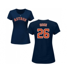 MLB Women's Nike Houston Astros #26 Anthony Gose Navy Blue Name & Number T-Shirt