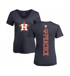 MLB Women's Nike Houston Astros #41 Brad Peacock Navy Blue Backer T-Shirt