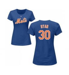 MLB Women's Nike New York Mets #30 Nolan Ryan Royal Blue Name & Number T-Shirt