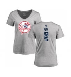 MLB Women's Nike New York Yankees #55 Sonny Gray Ash Backer T-Shirt