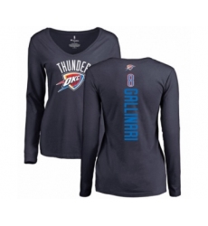 Basketball Women's Oklahoma City Thunder #8 Danilo Gallinari Navy Blue Backer Long Sleeve T-Shirt