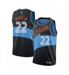 Men's Cleveland Cavaliers #22 Larry Nance Jr. Authentic Black Hardwood Classics Finished Basketball Jersey