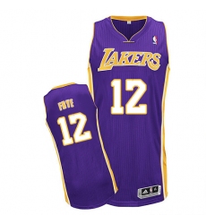 Men's Adidas Los Angeles Lakers #12 Channing Frye Authentic Purple Road NBA Jersey