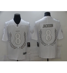 Men's Baltimore Ravens #8 Lamar Jackson Limited White Souvenir Edition Football Jersey